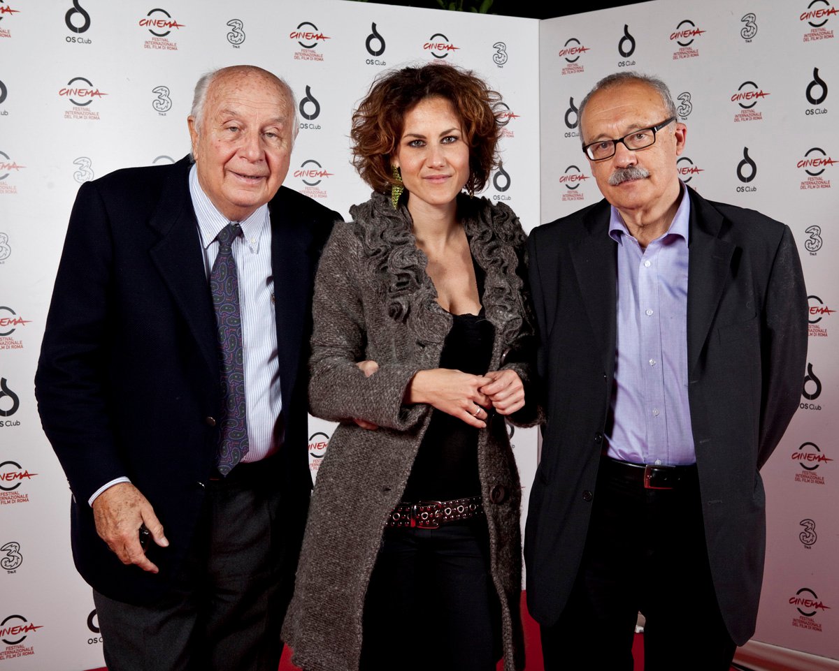 Roberta Fossile with Folco Quilici and Swiss producer Villi Hermann at Rome International Film Festival