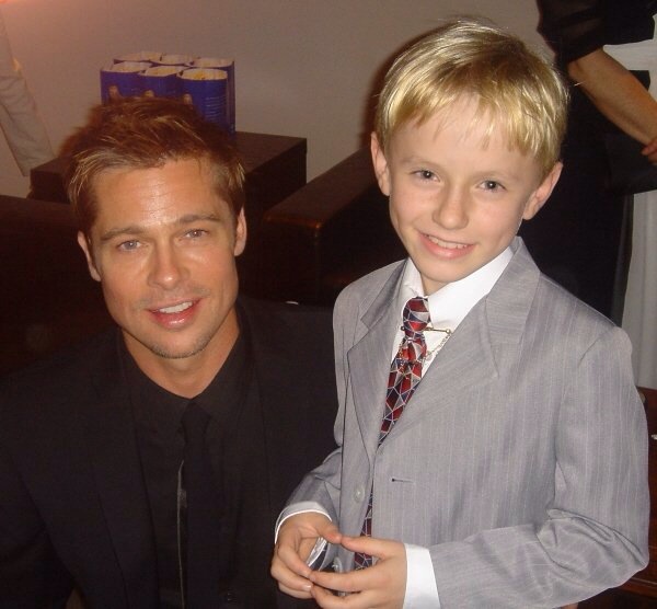 Brad Pitt and Nathan Gamble.