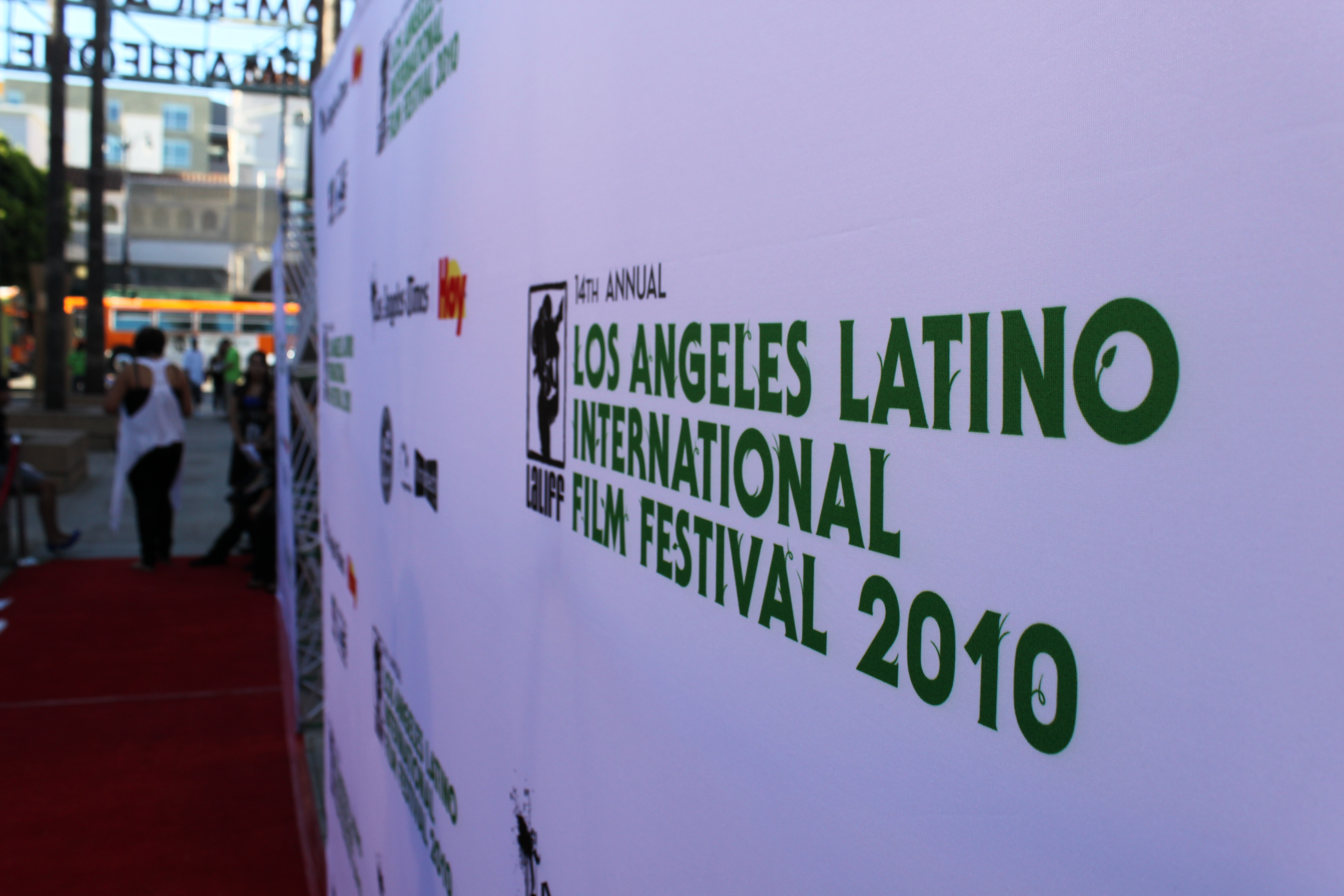 Red Carpet backdrop sponsors' banner @ The 14th Los Angeles Latino International Film Festival 2010 (