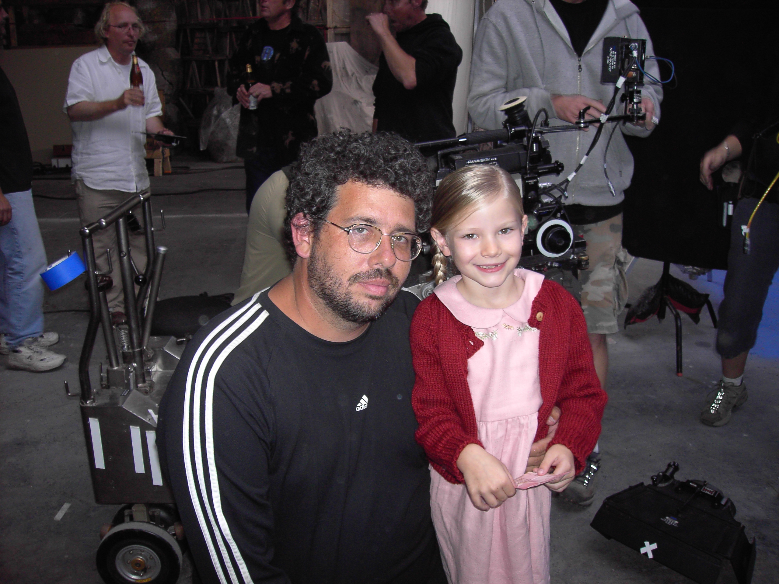 Erika-Shaye with director Neil LaBute on the set of 