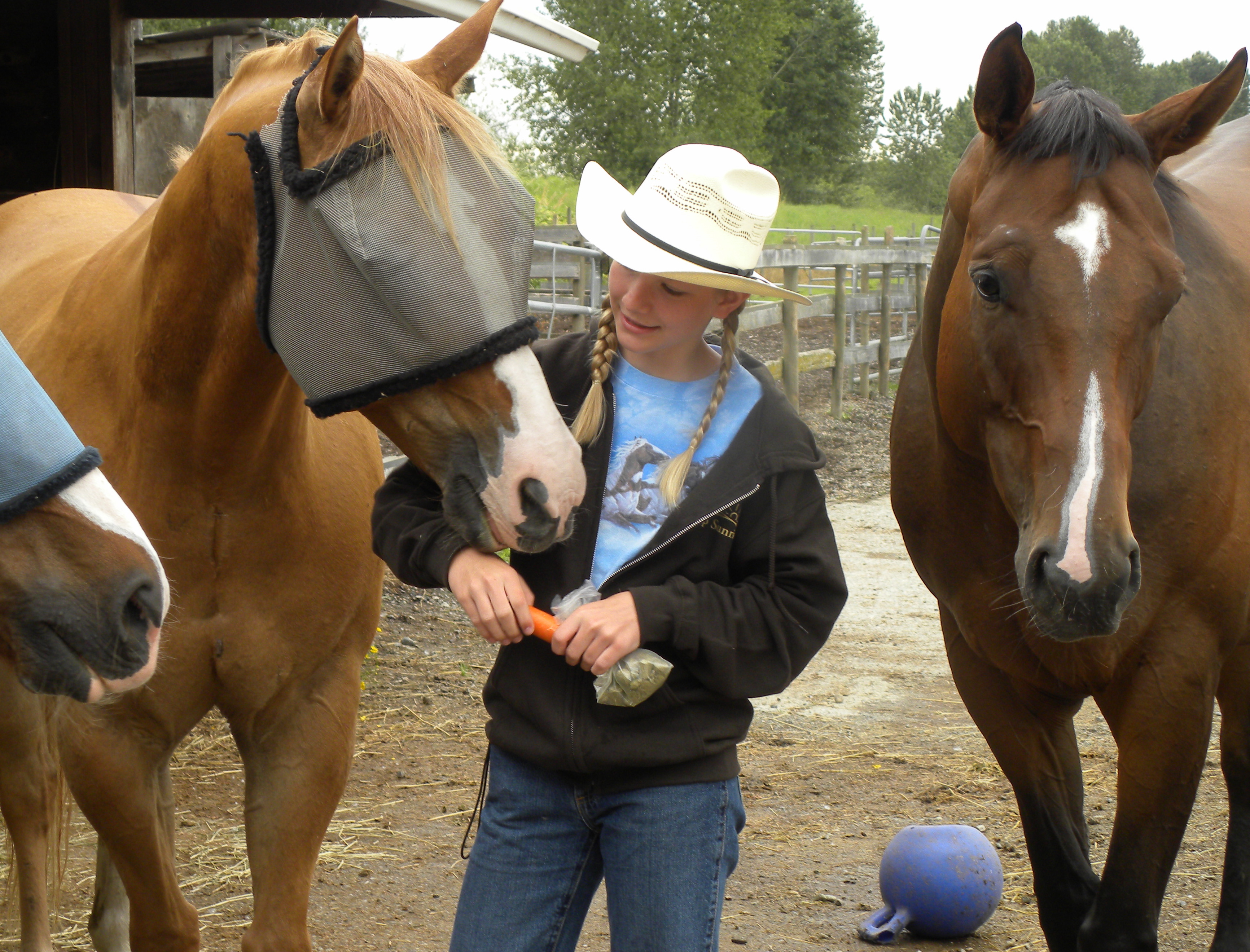 Erika-Shaye visiting the Circle F Horse Rescue Centre in Abbostsford, BC. Giving her support to the Rescue Centre.