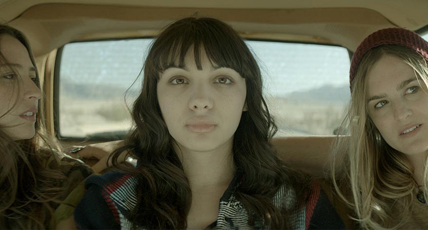 Still of Fabianne Therese, Hannah Marks, and Nathalie Love in Southbound (2015)