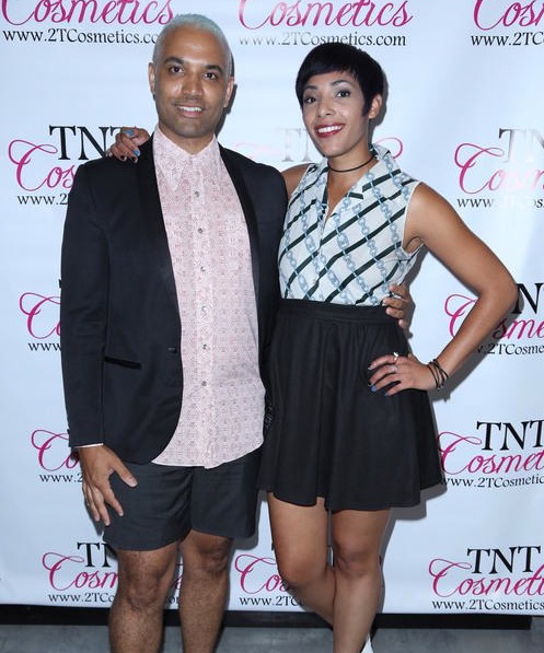 Tobias Daniels and Aneesah Moore - TNT Cosmetics launch party at Dylan Keith Salon, Burbank