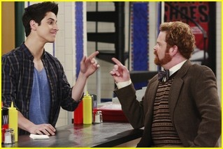 Steve Monroe as weatherman Baxter Knight on WIzards of Waverly Place