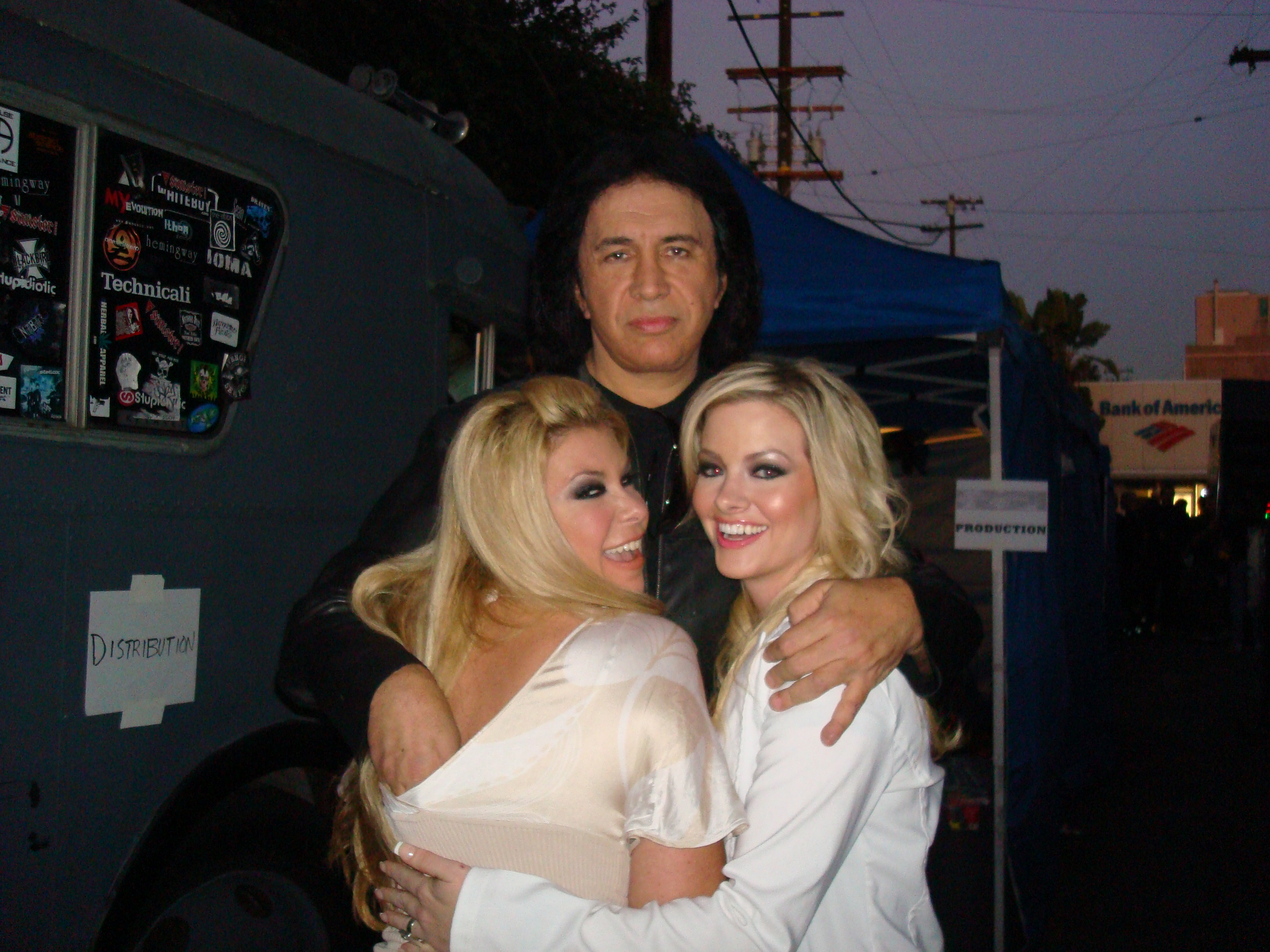 Shari, Gene and Jessica on the set of 