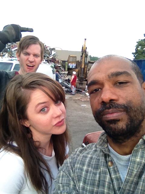 With Anna Giles and Michael Beach on the set of 