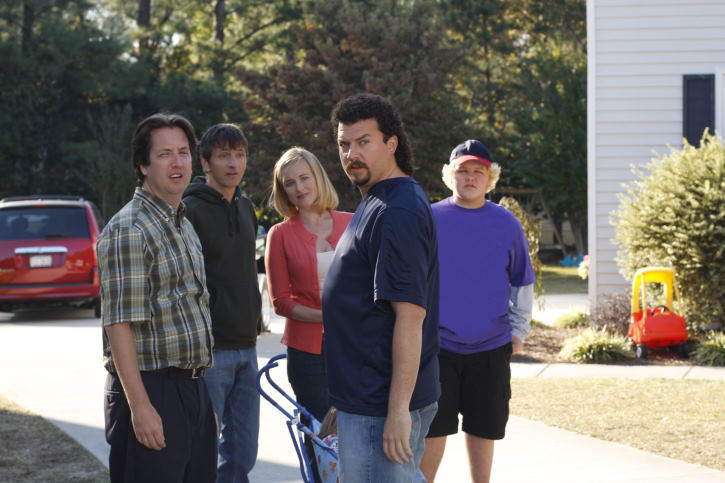 Still of John Hawkes, Jennifer Irwin, Danny McBride, Bo Mitchell and Steve Little in Eastbound & Down (2009)