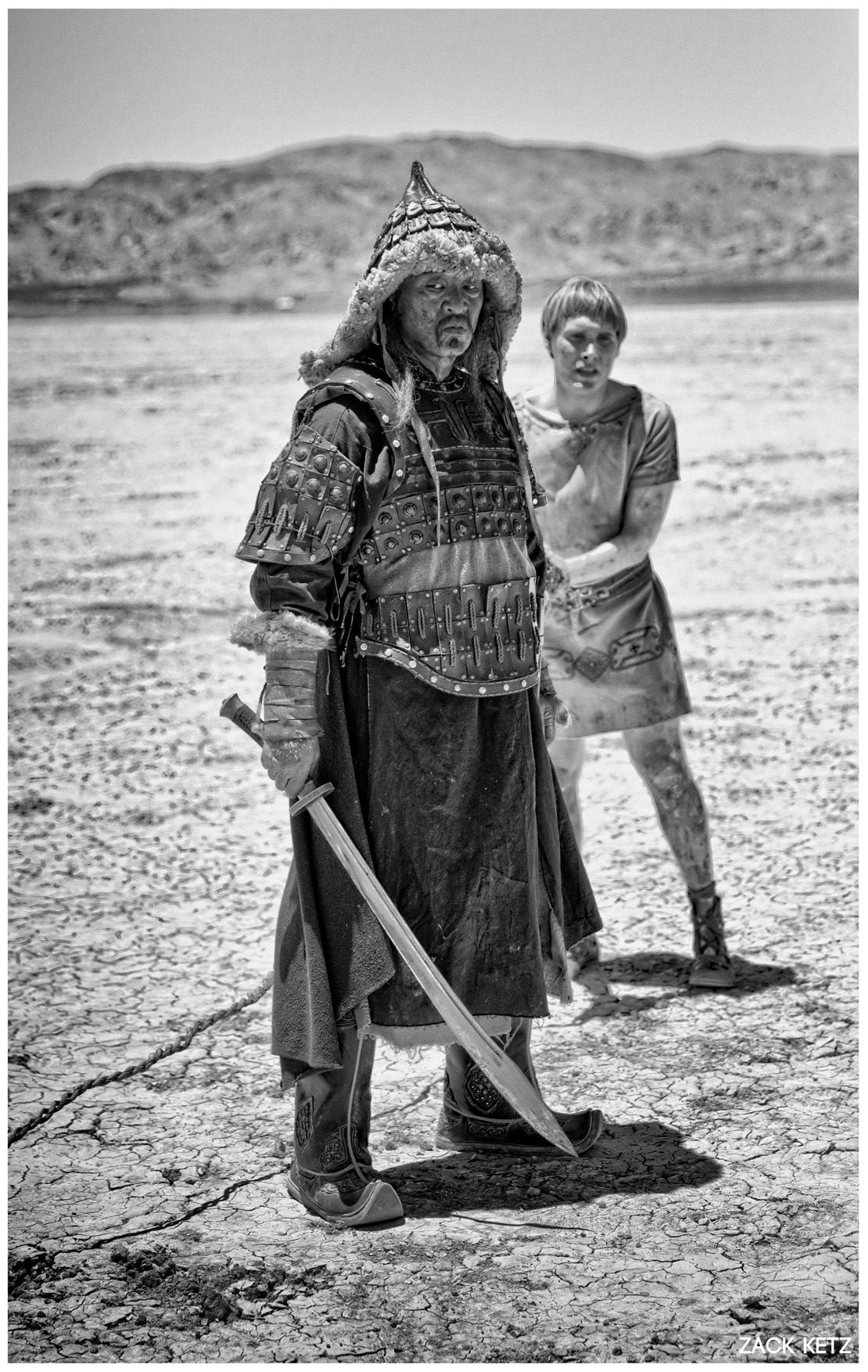 CARY TAGAWA as Genghis Khan and GUY PERRY as The Prince in this production still from Kerry Yang's 