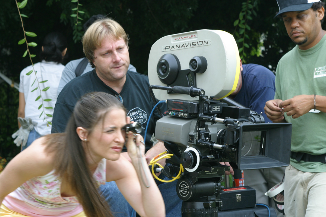 Kathleen Davison directing Effloresce alongside director of photography, John O'Shaughnessy