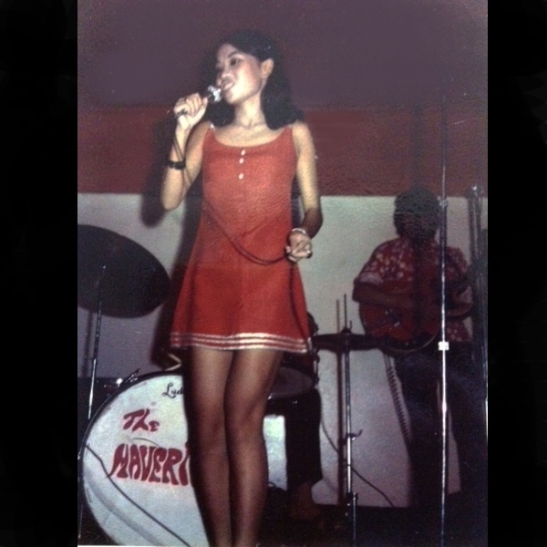 This is the earliest recorded photo of Shere sing in Saigon Vietnam 1972. Singing in her brothers band called the Mavricks.