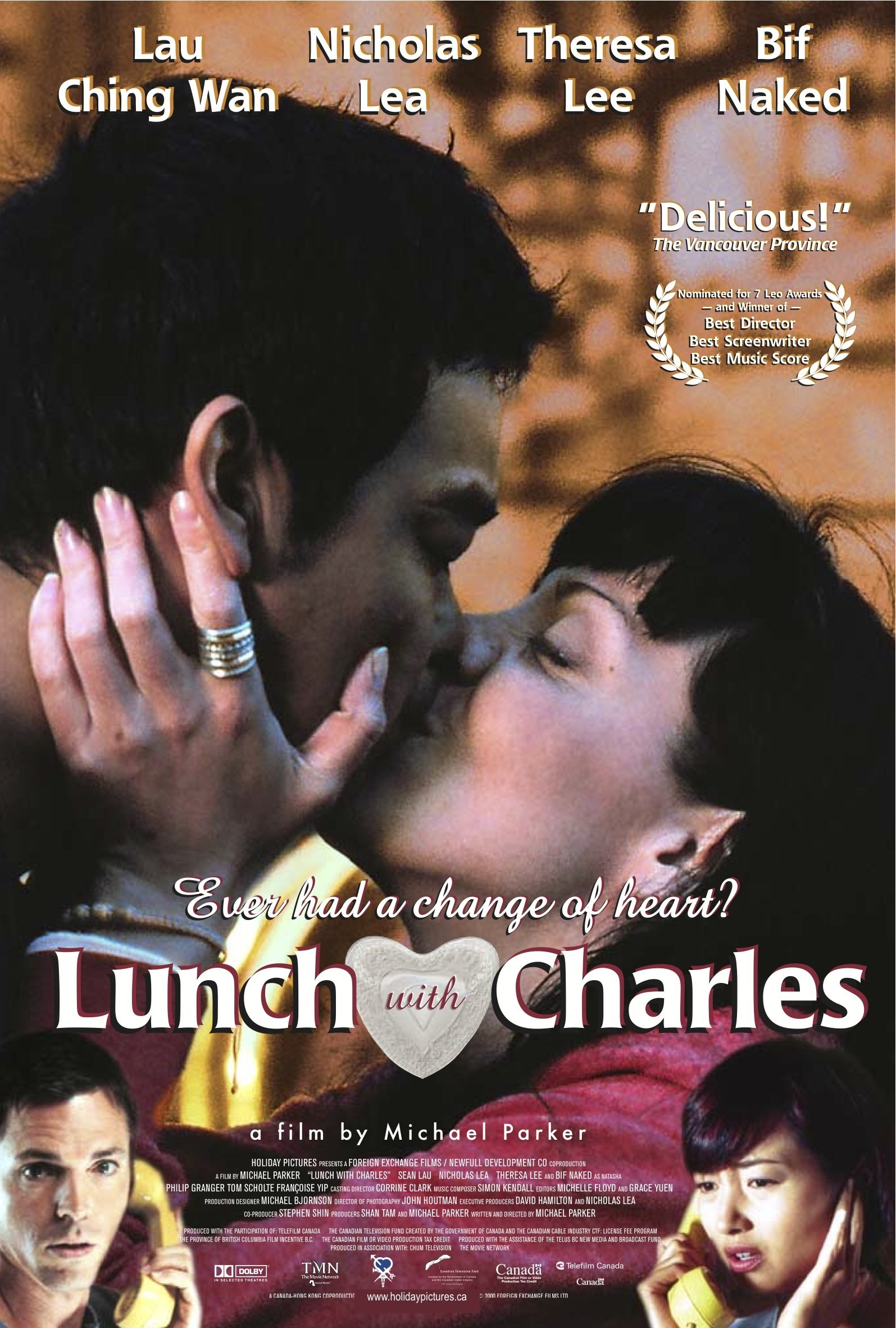 Ching Wan Lau, Nicholas Lea, Theresa Lee and Bif Naked in Lunch with Charles (2001)