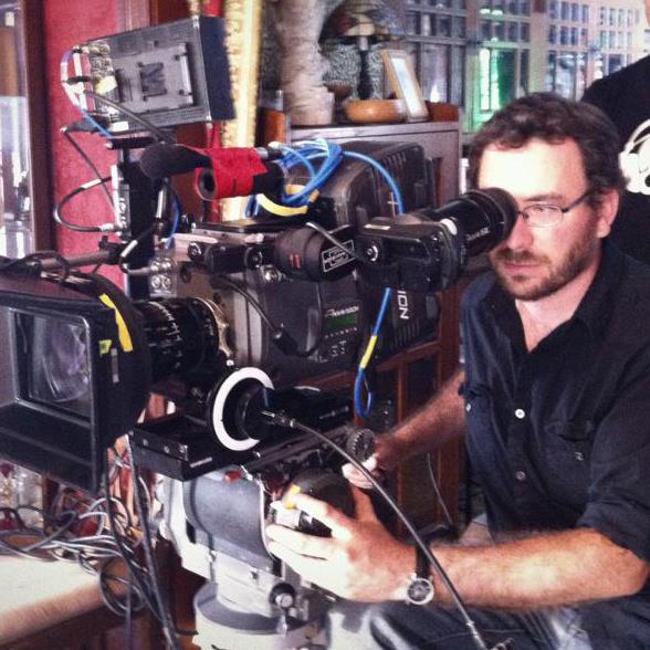 Alex Griffin, DP, operating on the set of 'The Magician's Pen.'