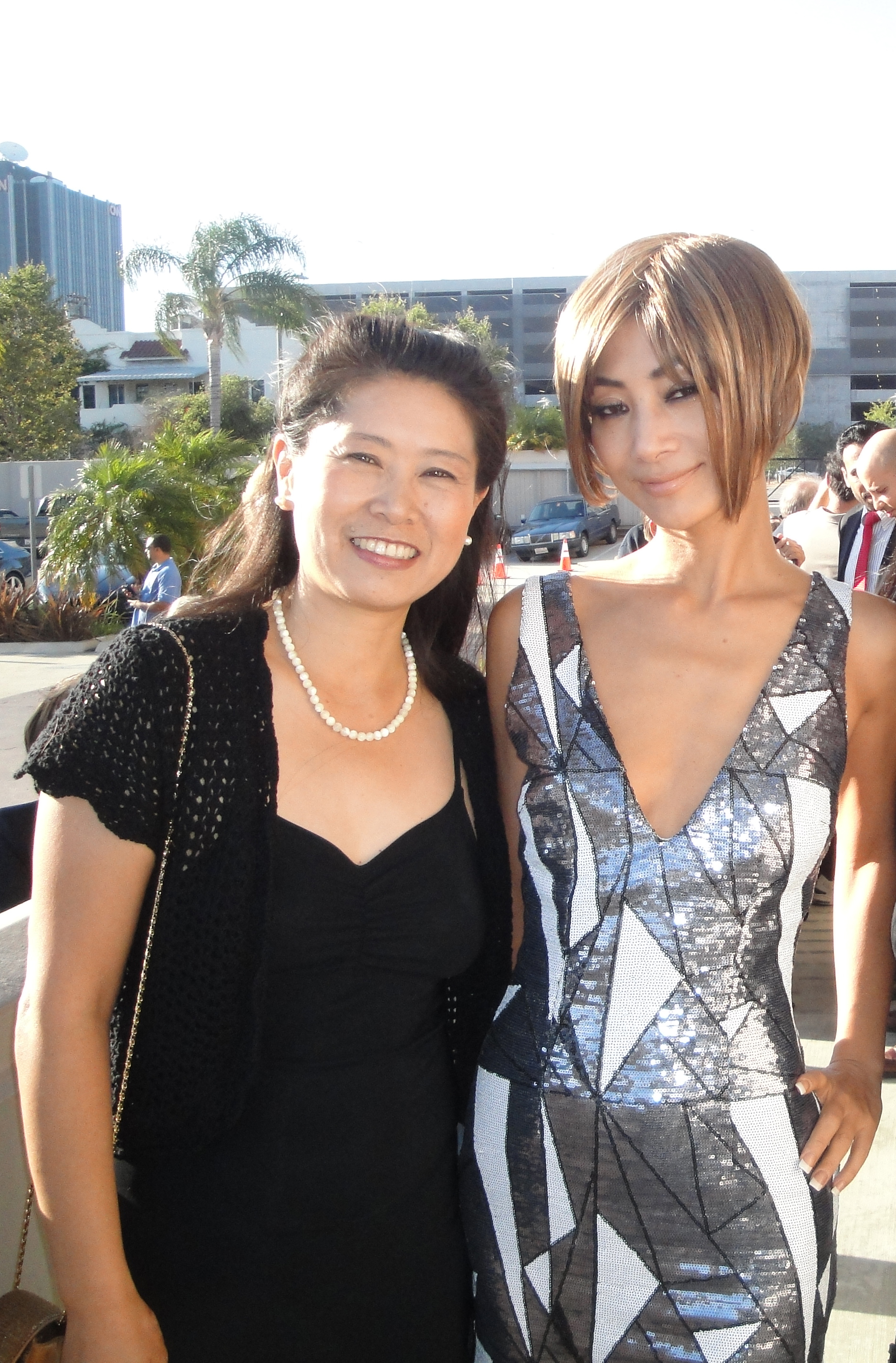 With Bai Ling at the premiere of 