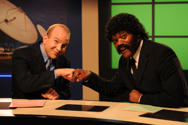 Fred Cross & Samuel L. Jackson shooting a sketch for the 2009 ESPY Awards.