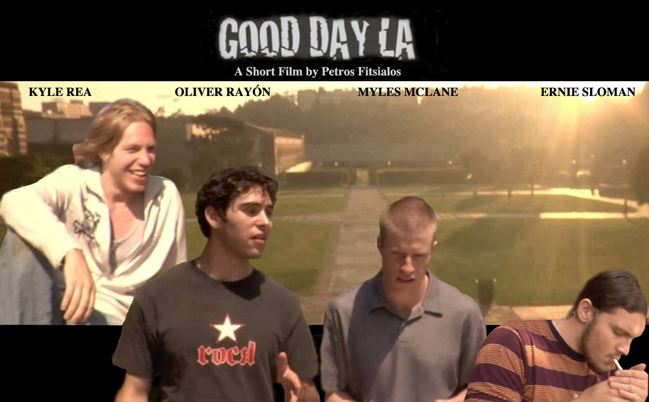 Still of Oliver Rayon, Myles McLane, Kyle Rea and Ernie Sloman in Good Day LA (2007)
