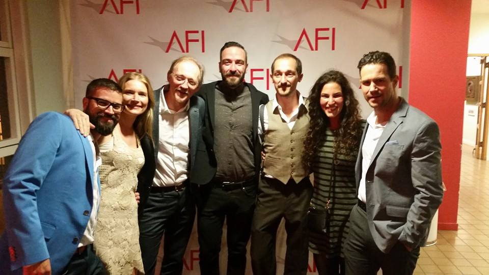 LA premiere of Starman at AFI. From left to right producer Jo Henriquez, actress Kym Jackson, actor Frank Clem, Director Josema Roig, actor Clayton Hoff, casting director Lindsey Weissmueller, actor Travis Myers.