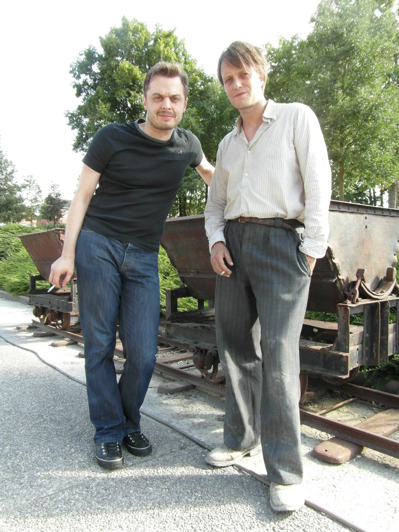 Maximilien Poullein and August Diehl, on the set of 