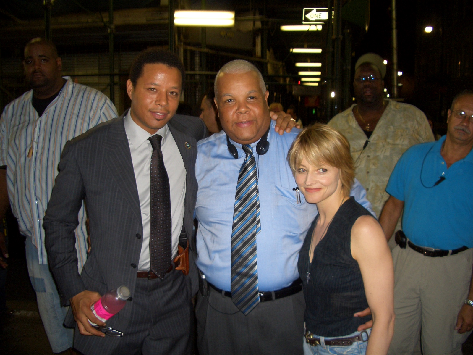 Terence Howard, Neil Carter, Jodie Foster filming 