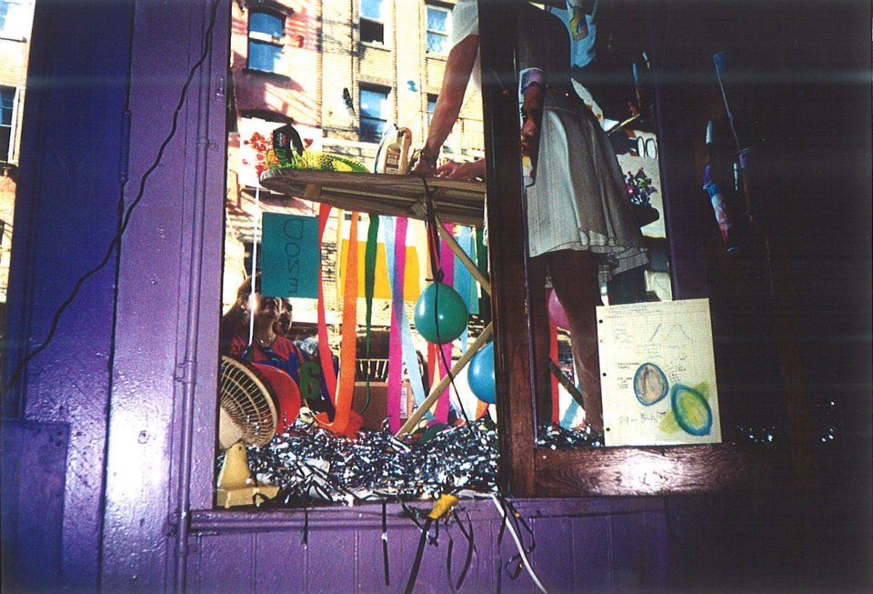 Where My Doll's At - Performance Art piece on Rivington Street in Lower East Side NYC by Sara Sims Erwin