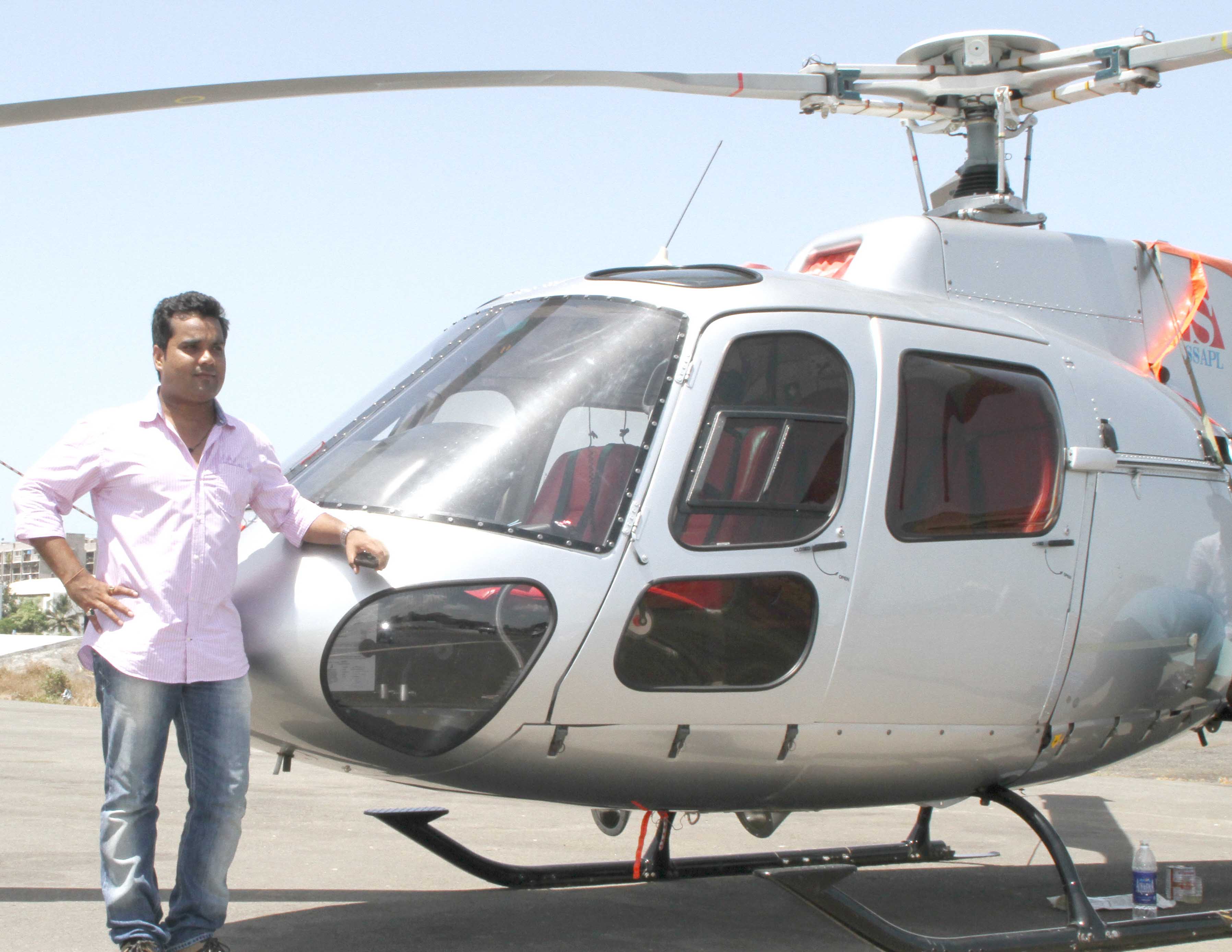 At Pawan Hans..... Shooting with Helicopter. Expense shooting.