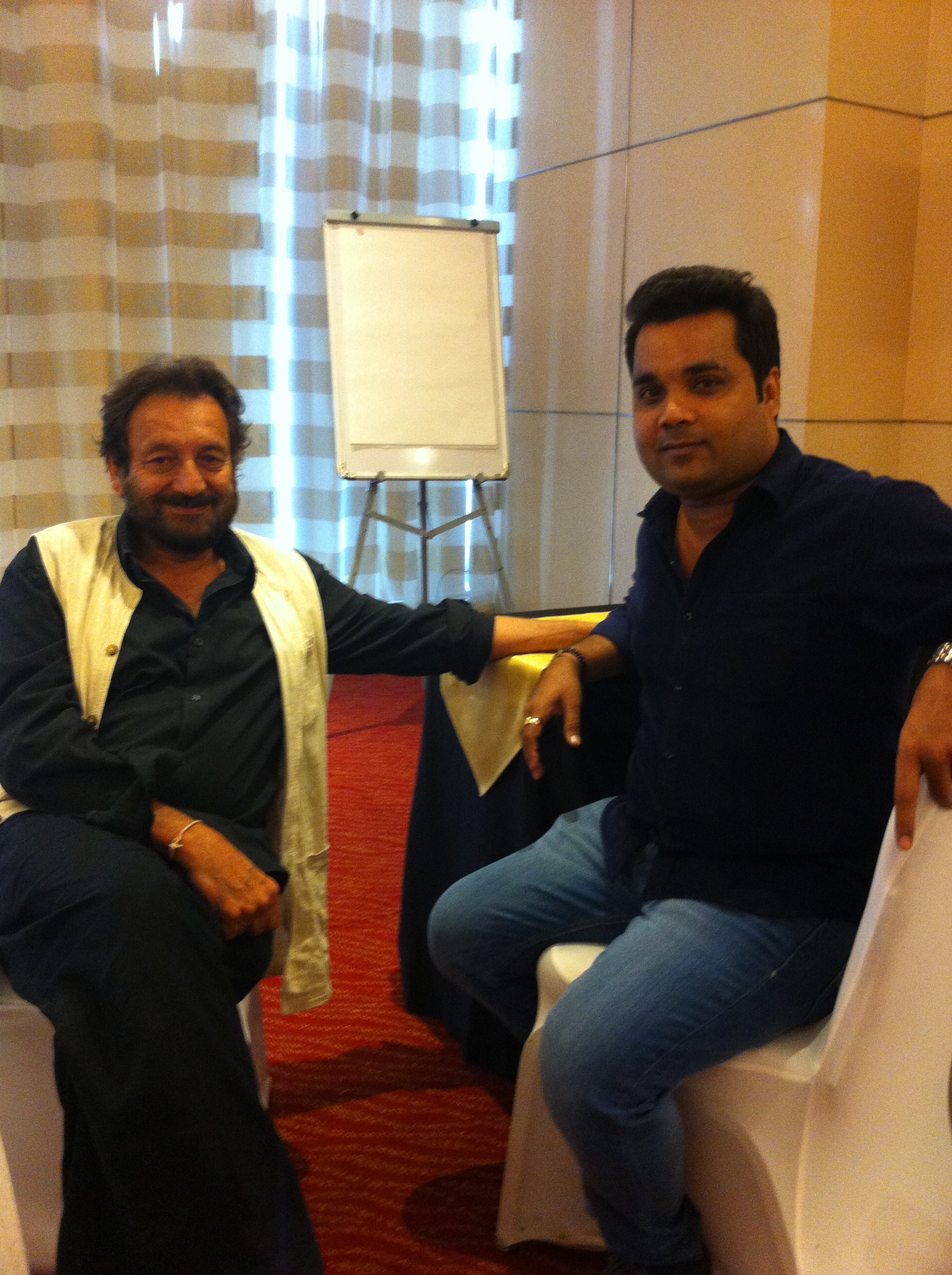 with Shekhar Kapoor. Still remember Mr. India. It was nice talking to him about film making.