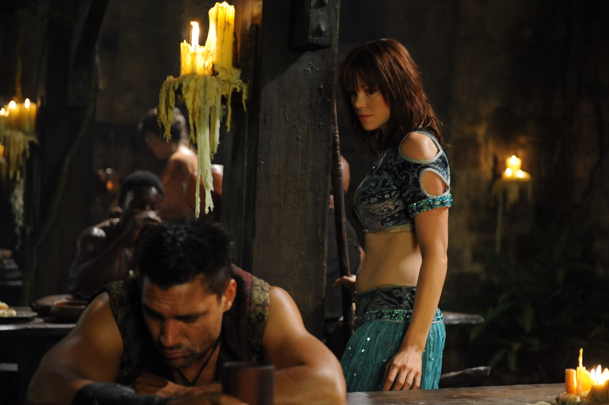 Still of Manu Bennett and Holly Brisley in Sinbad and the Minotaur (2011)