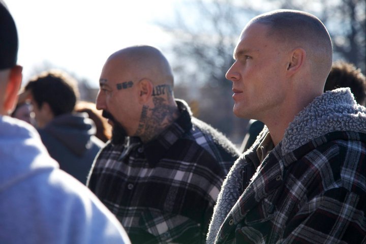 Actor's Scott Haze and Cristos on set, filming in Newcastle, Pennsylvania. November, 2010