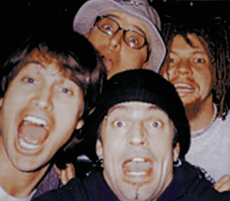 Clockwise from bottom: Tommy Lee, Ryan Tower, MTV/movie director Marty Thomas and Rocker Timm Dogg at House of Blues/Foundation Room party