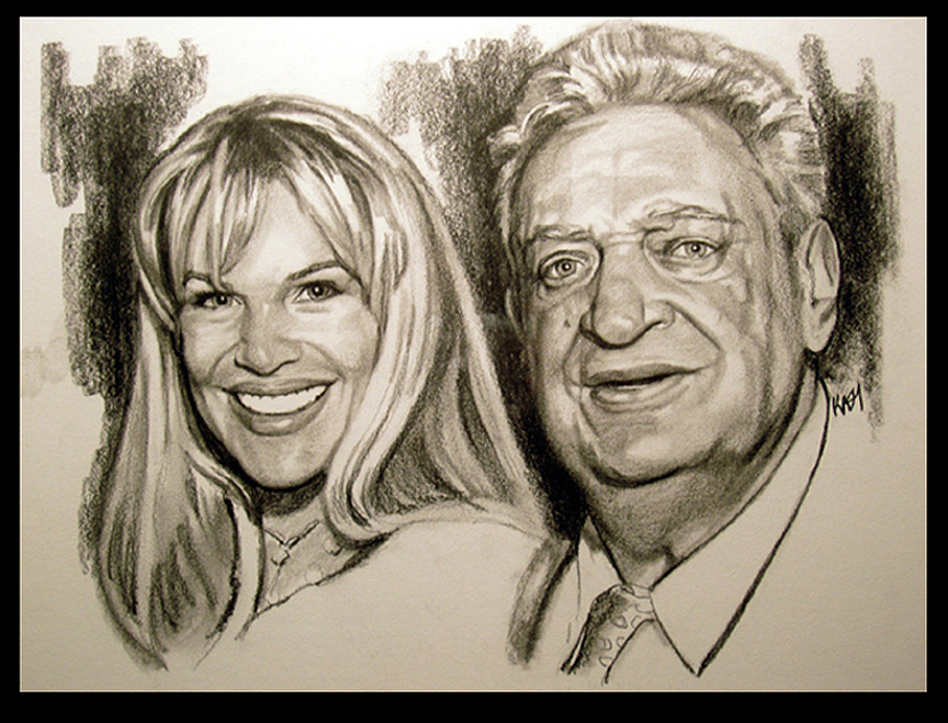 portrait done for Rodney Dangerfield and his wife- delivered a week before his final surgery- one of my fondest memories is communicating with him..