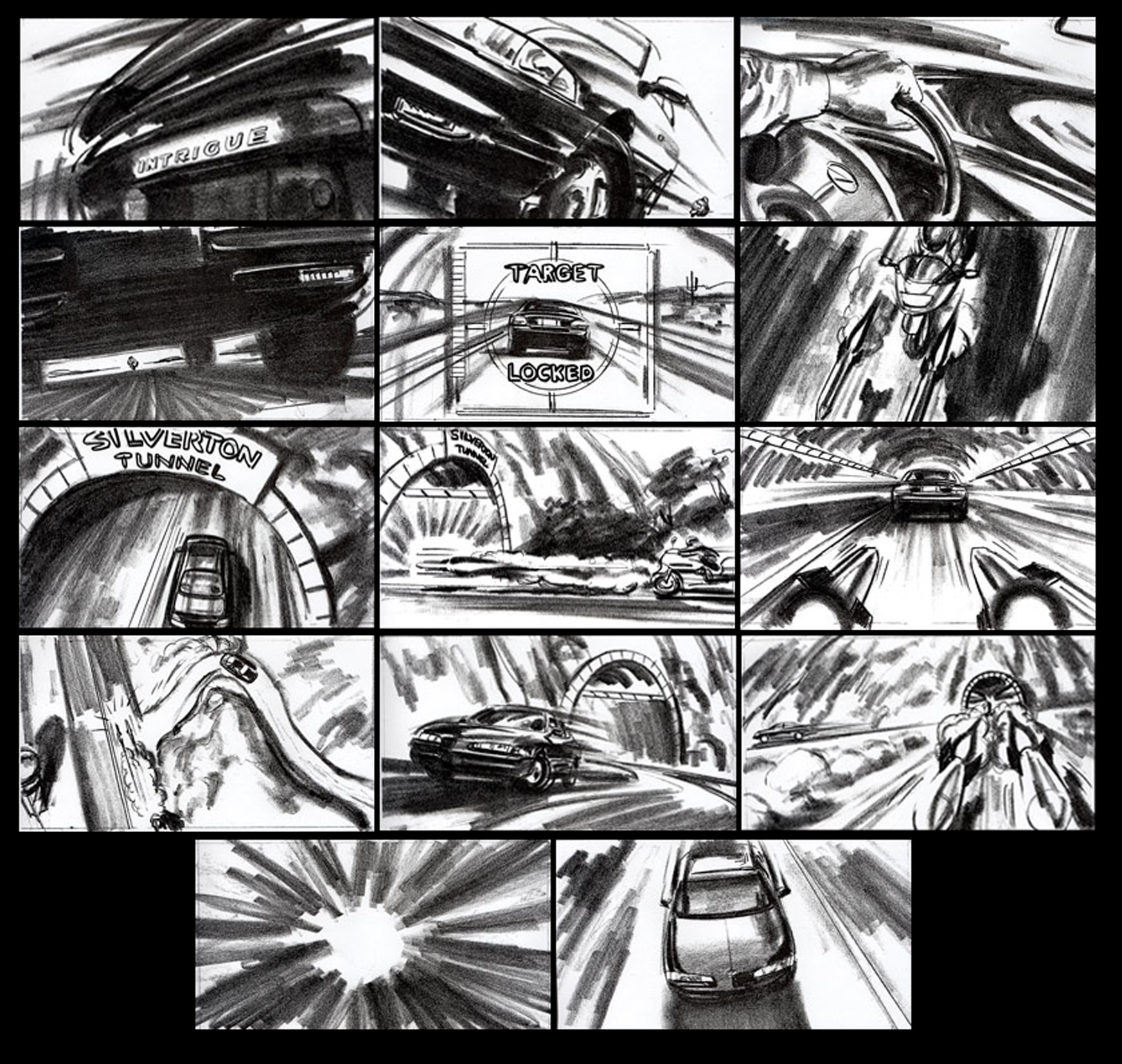 storyboard for an Oldsmobile commercial