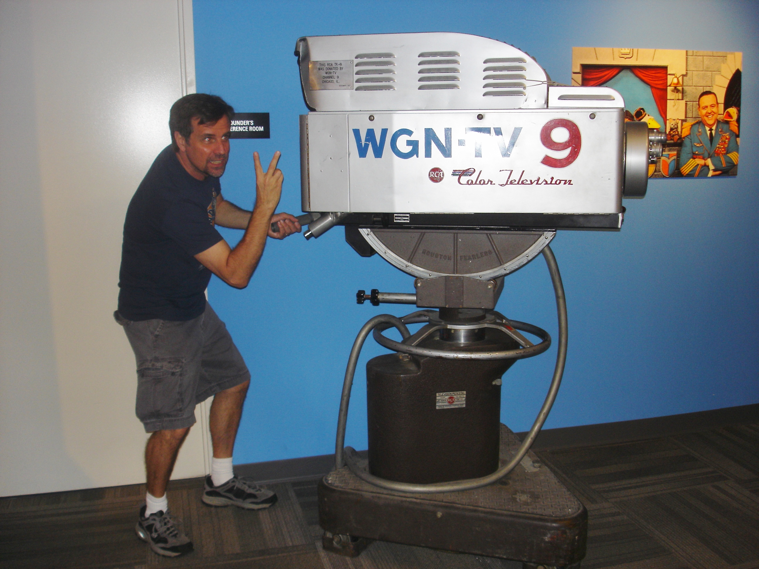 Scott goofs around at The Museum of Broadcast Communications in Chicago August 2014