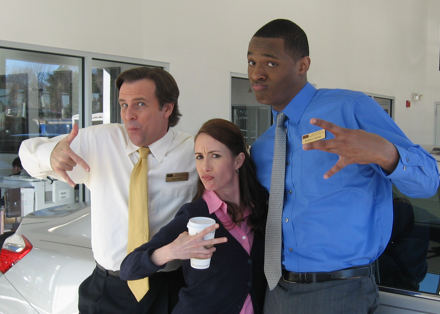 Scott, Kelley Davis and Wes Dew are chilling on the set of a Priority Super Bowl commercial shooting in Chesapeake, VA Jan. 2013