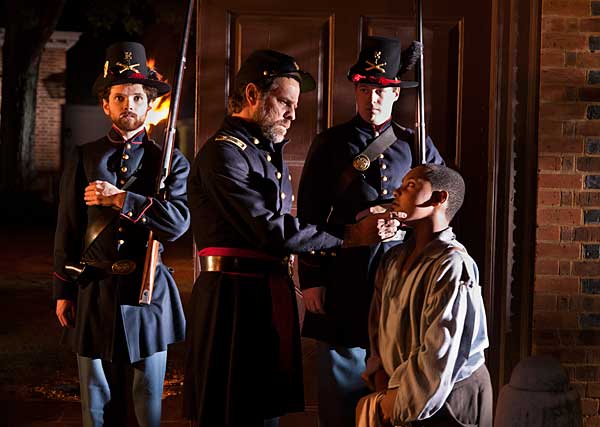 Scott (center) as Capt. John Foster in the Colonial Williamsburg film WHEN FREEDOM CAME 2012