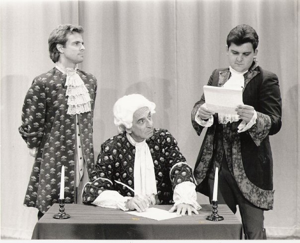 Scott (as Col. Thomas McKean) with Joe Harrell (as John Hancock) and Jonathan Manning (as Charles Thomson) in 1776 Poquoson Island Players Poquoson, VA 1992