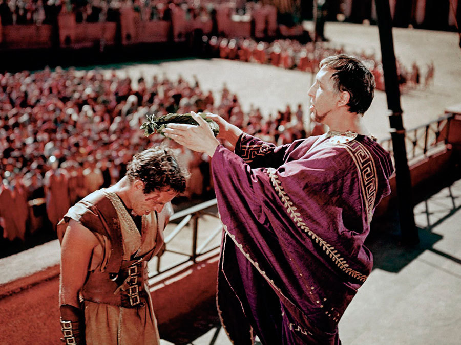 Still of Charlton Heston and Frank Thring in Ben-Hur (1959)