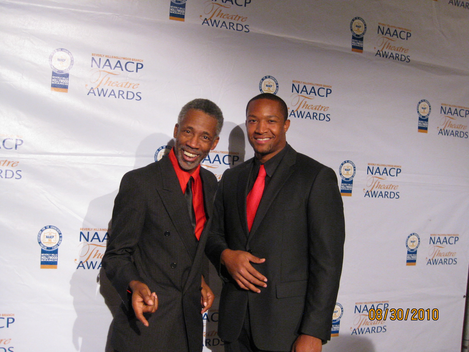 (right to left) Chester Whitmore and Phillip Marshall Tyler at the NAACP Theatre Awards