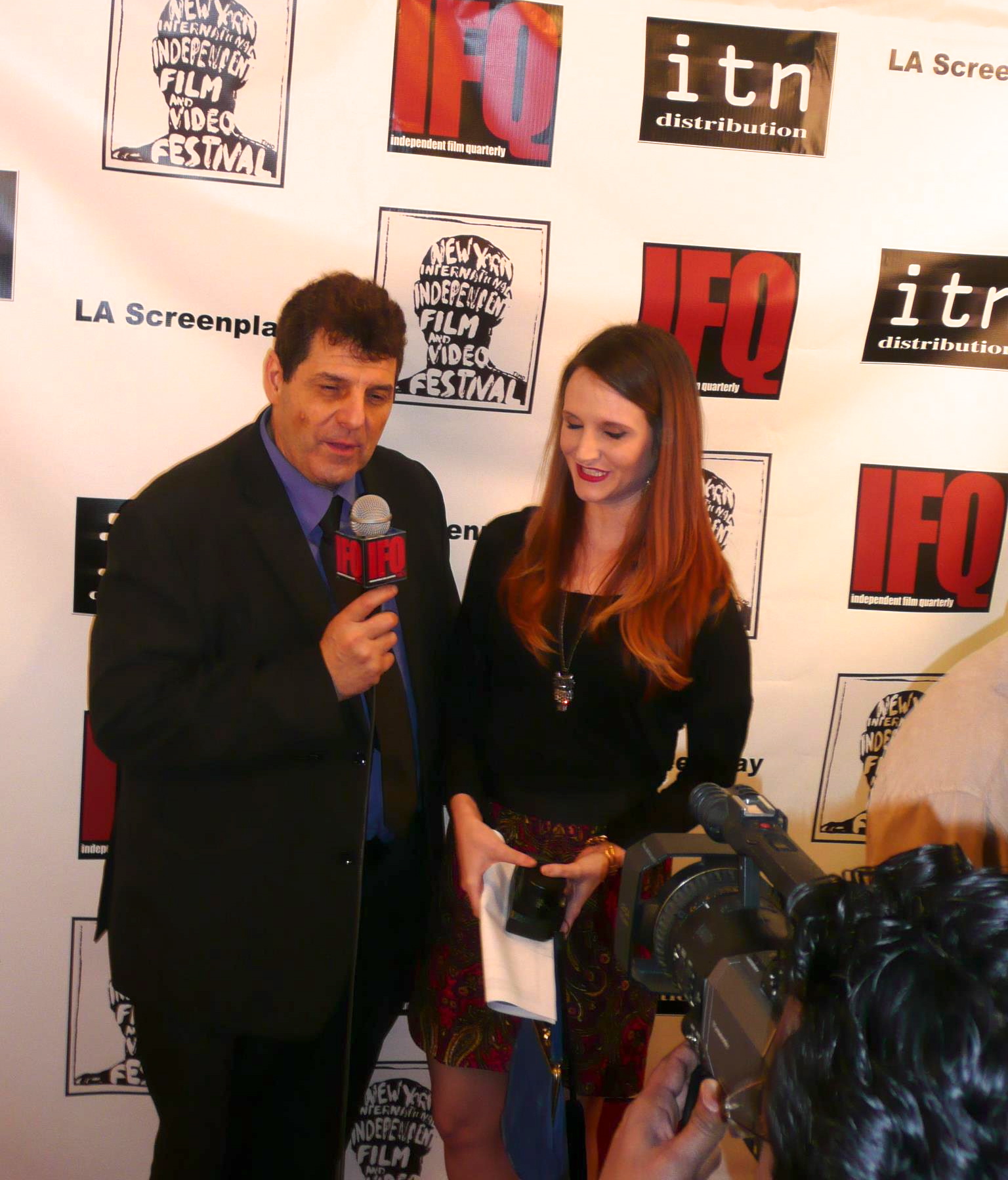 Hollis being interviewed at the IFQ Film Festival, 2013, where she WON BEST DRAMA for her short film, 