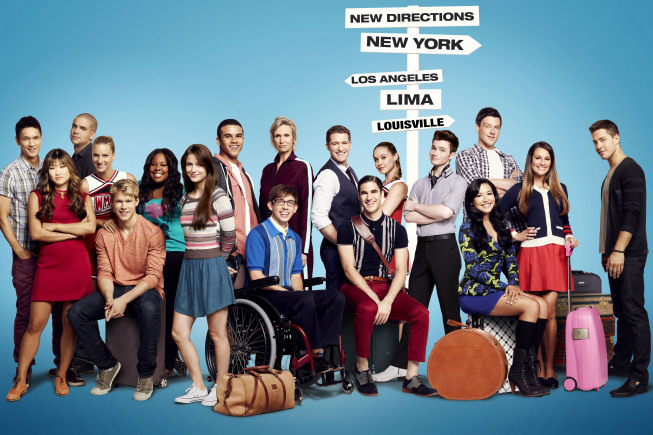 Still of Jane Lynch, Lea Michele, Naya Rivera, Mark Salling, Matthew Morrison, Harry Shum Jr., Cory Monteith, Darren Criss, Dean Geyer, Kevin McHale, Melissa Benoist, Chris Colfer, Jenna Ushkowitz, Amber Riley, Chord Overstreet, Heather Morris, Becca Tobin and Jacob Artist in Glee (2009)