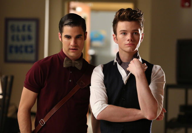 Still of Darren Criss and Chris Colfer in Glee (2009)