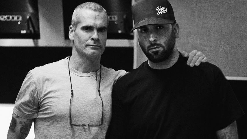 Henry Rollins and Gabriel Carrer during the recording session for 