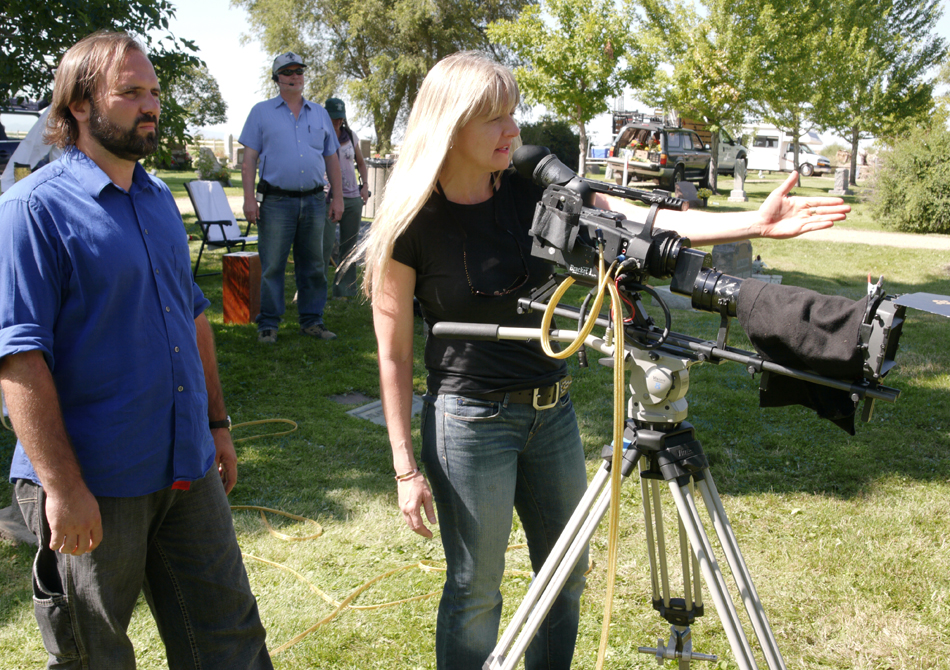 Director of Photography Gary Otte and Director MaryLee Herrmann on the set of The Necklace.