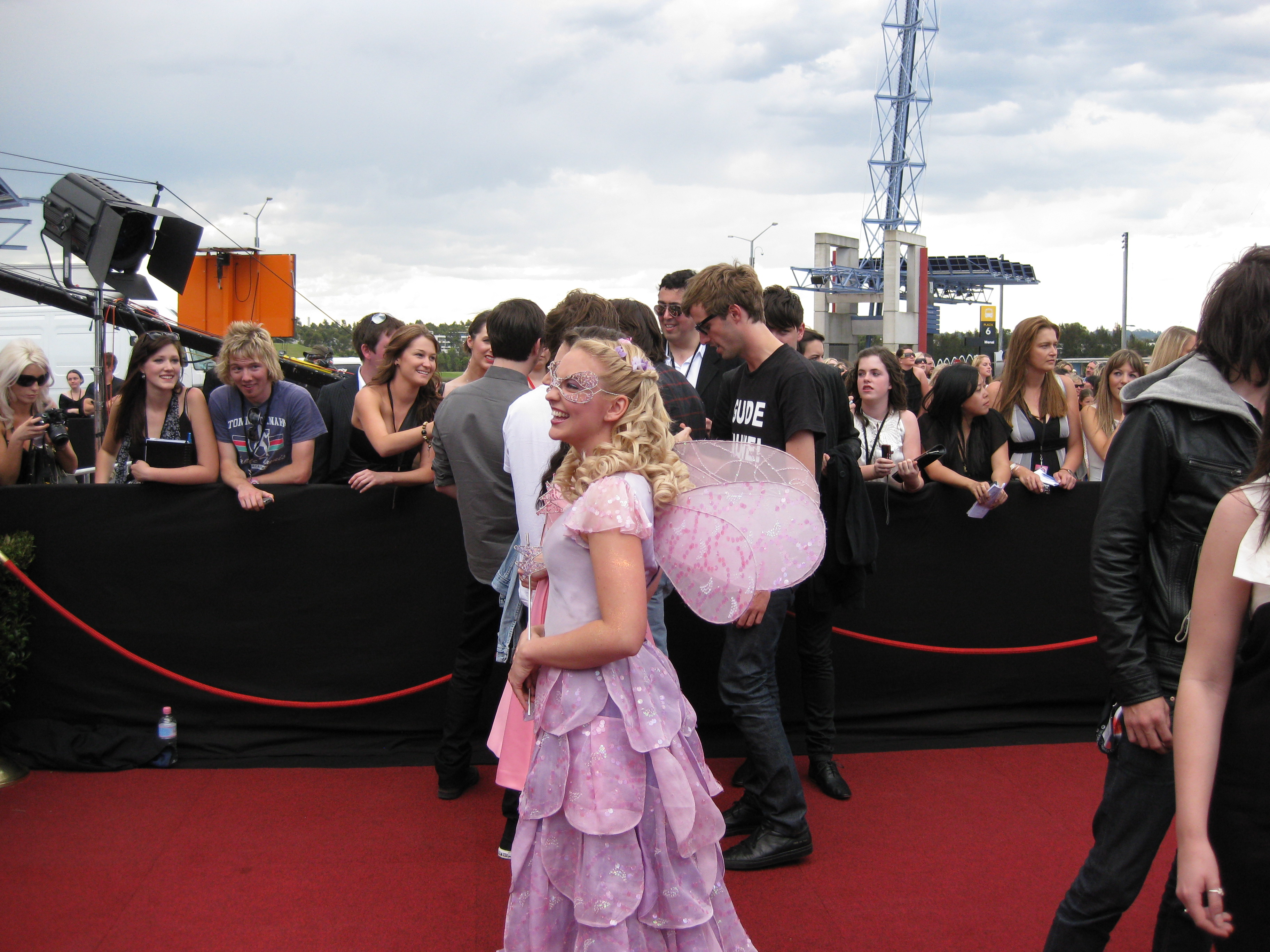 Actress Candice Moll with The Fairies at the Australian Record Industry Awards.