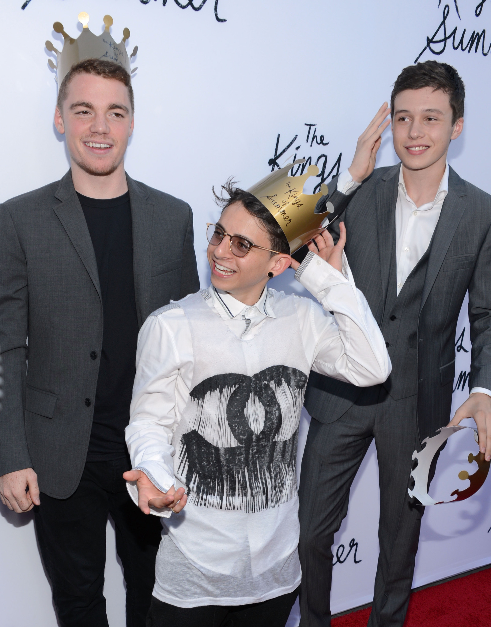 Moises Arias, Gabriel Basso and Nick Robinson at event of The Kings of Summer (2013)