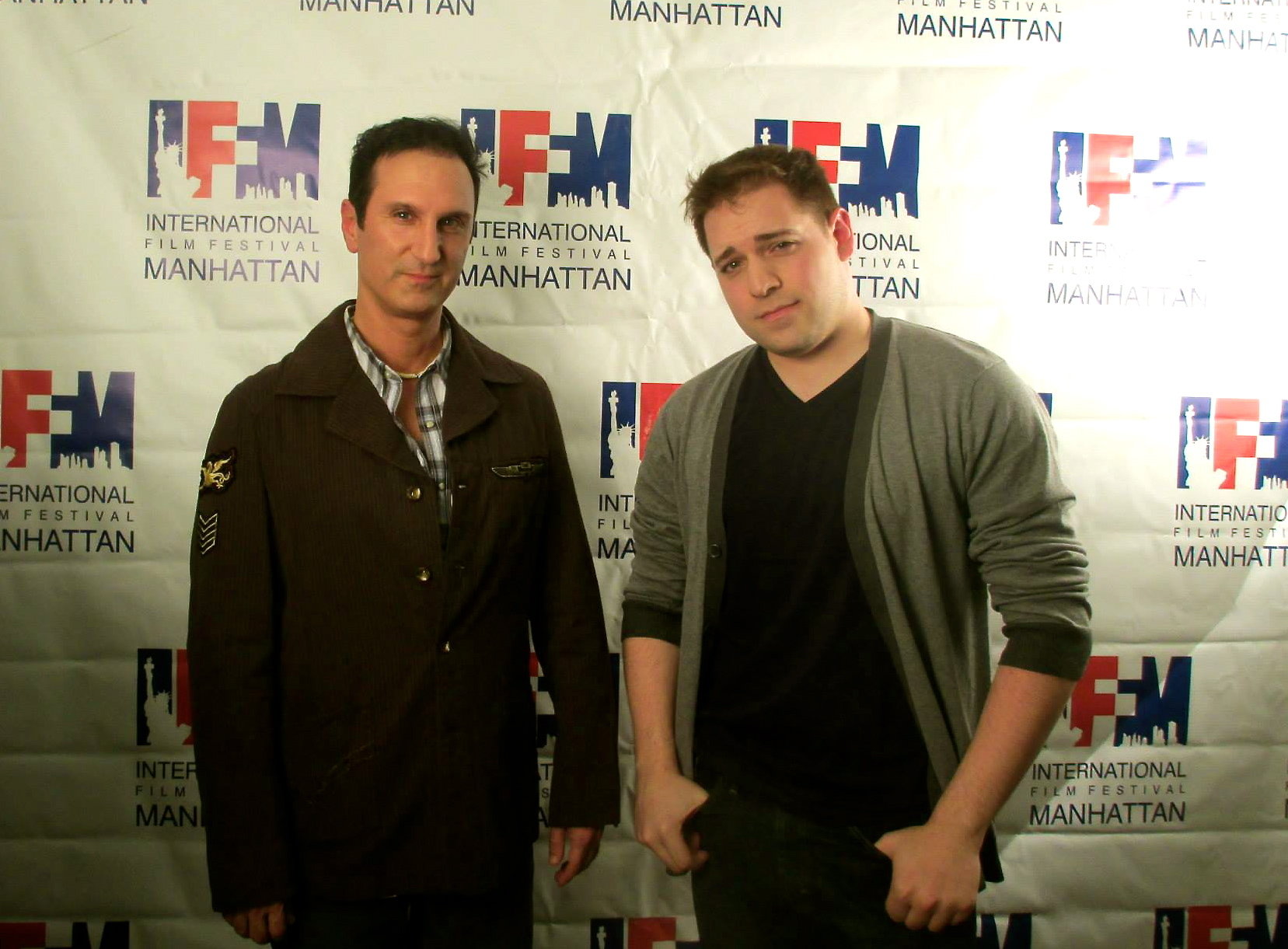 Roberto Lombardi and Chris R. Notarile on the red carpet at the 2013 International Film Festival Manhattan.