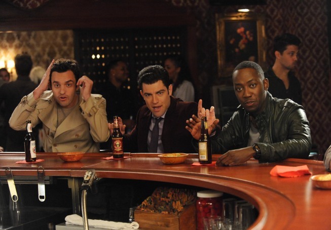 Still of Max Greenfield, Lamorne Morris and Jake Johnson in New Girl (2011)