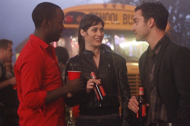 Still of Lizzy Caplan, Lamorne Morris and Jake Johnson in New Girl (2011)