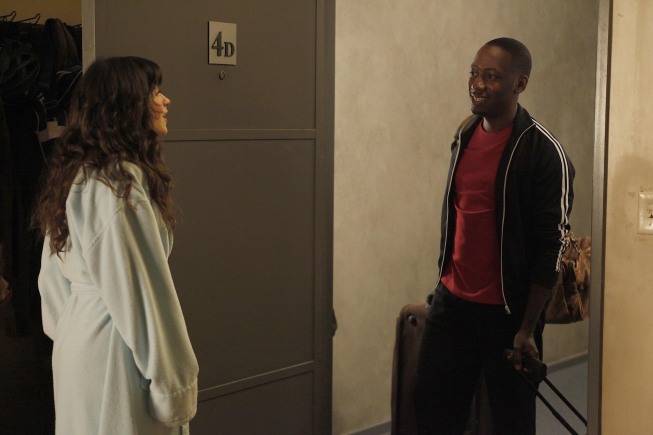 Still of Zooey Deschanel and Lamorne Morris in New Girl (2011)