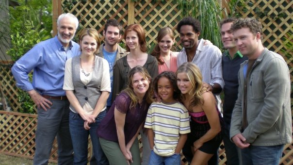 Sara Jane Nash with the cast of 