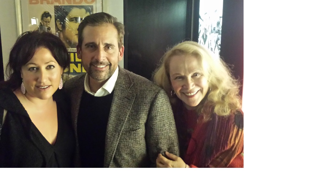 Tania Fisher, Steve Carell, Rutanya Alda, at Academy pre-Oscars screening of FoxCatcher Nov 30th 2014 NYC