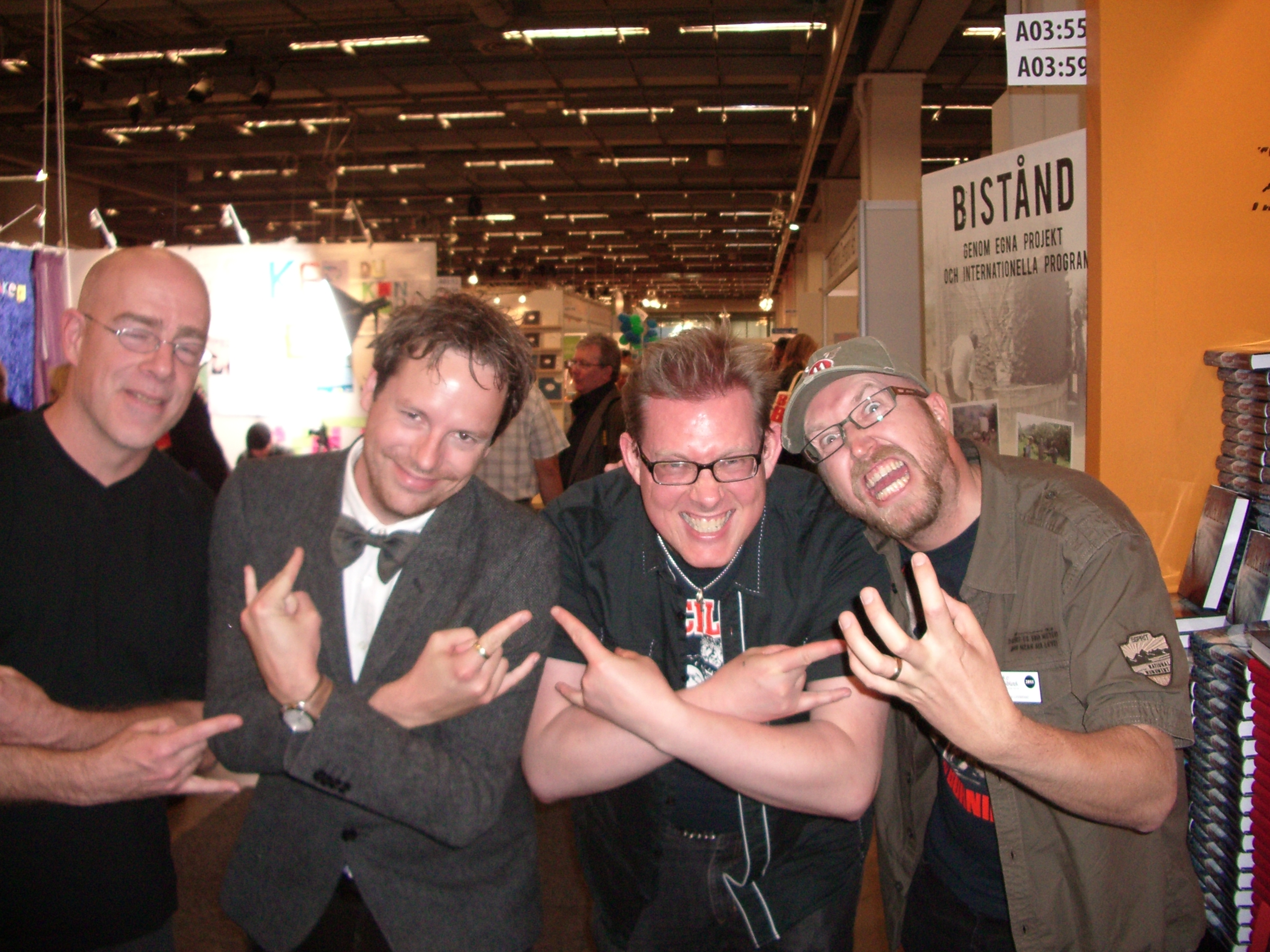 Jonas Wolcher with some great horror authors at Swedish Bookfair Gothenburg 2011